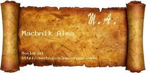 Machnik Alma névjegykártya